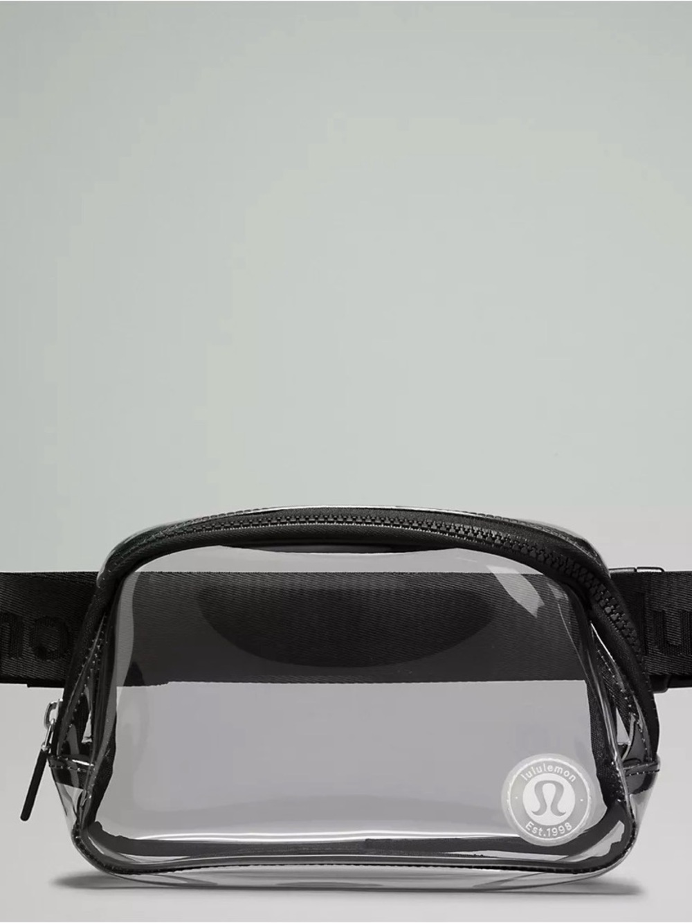 Lululemon Clear Everywhere Belt Bag 1L Round Logo Patch Black NWT - Picture 1 of 5